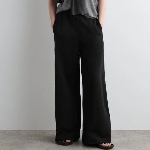 COS Jersey Wide Leg Joggers - Black - S - Picture 3 of 7